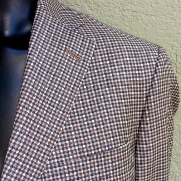 HART SCHAFFNER MARX for NATHAN'S (LAKELAND) MEN'S LUXURY CHEK/PLAID BLA ZER (US) - Picture 8 of 17